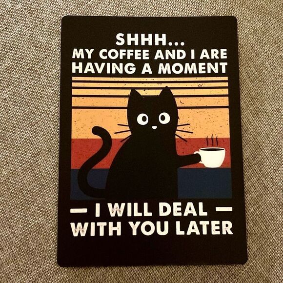 Grumpy Cat Black Cat Coffee Magnet - Picture 2 of 4